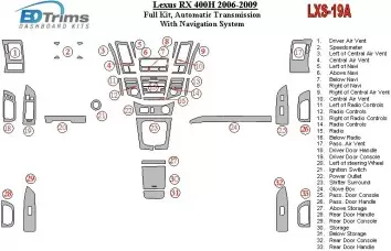 Lexus RX 400H 2006-UP Voll Satz, Automatic Gear, With Navigation BD innenausstattung armaturendekor cockpit dekor - 1- Cockpit D