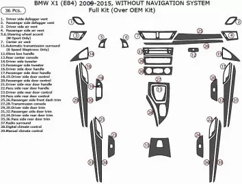 BMW X1 E84 2009–2015 Mittelkonsole Armaturendekor Cockpit Dekor 36-Teilige - 1- Cockpit Dekor Innenraum
