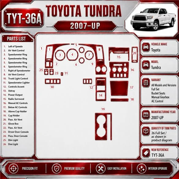 Toyota Tundra 2007-heute 3D Cockpit Dekor Interieurleisten Set Full Set / as shown in product diagram-teilig