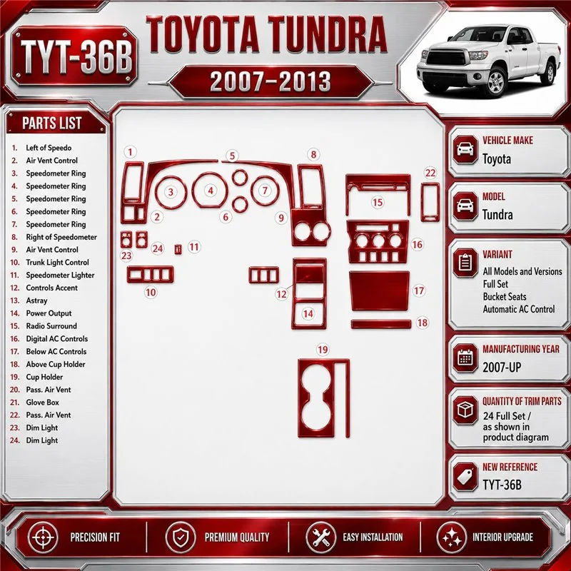 Toyota Tundra 2007-heute 3D Cockpit Dekor Interieurleisten Set Full Set / as shown in product diagram-teilig