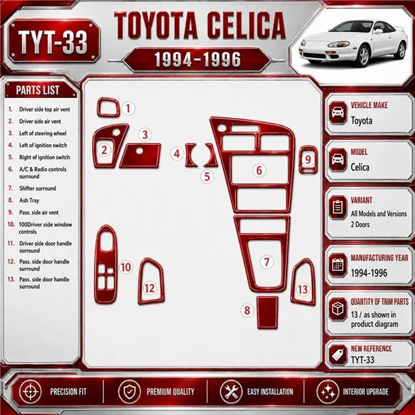 Toyota Celica 1994-1996 3D Cockpit Dekor Interieurleisten Set 13-teilig