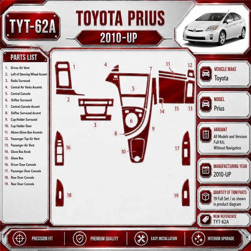 Toyota Prius 2010-heute 3D Cockpit Dekor Interieurleisten Set Full Set / as shown in product diagram-teilig