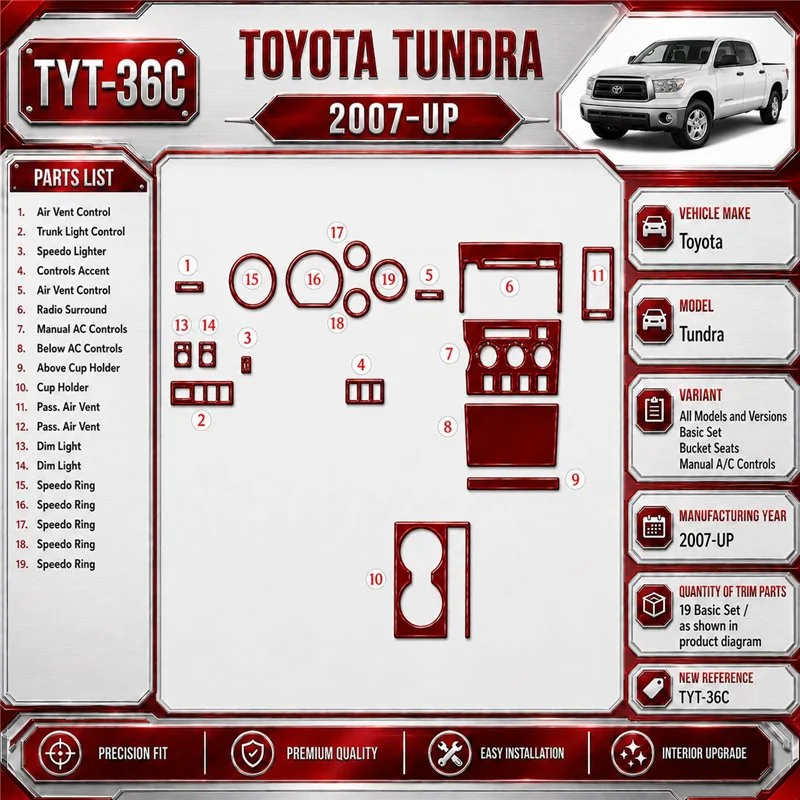 Toyota Tundra 2007-heute 3D Cockpit Dekor Interieurleisten Set Basic Set / as shown in product diagram-teilig