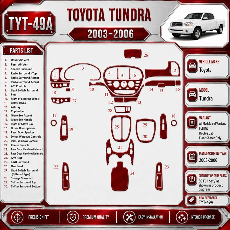 Toyota Tundra 2003-2006 3D Cockpit Dekor Interieurleisten Set Full Set / as shown in product diagram-teilig