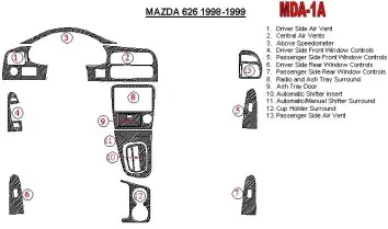 Mazda 626 1998-1999 Voll Satz BD innenausstattung armaturendekor cockpit dekor - 1- Cockpit Dekor Innenraum