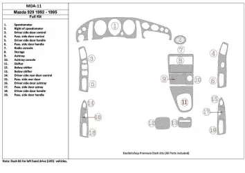 Mazda 929 1992-1995 Voll Satz, 19 Parts set BD innenausstattung armaturendekor cockpit dekor