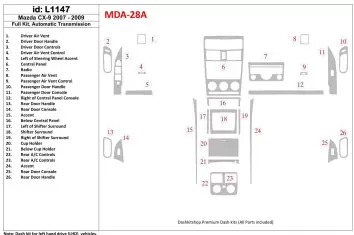 Mazda CX9 2007-2009 Voll Satz, Automatic Gear BD innenausstattung armaturendekor cockpit dekor