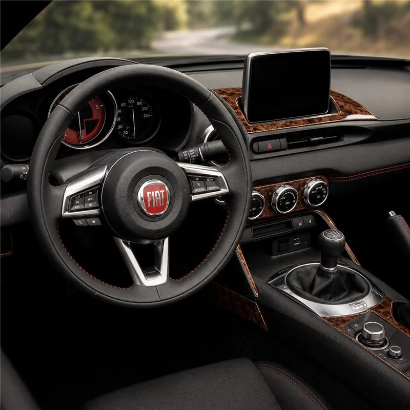 Fiat 124 Spyder 2012-2020 3D Armaturenbrett-Dekor-Set, 14 Teile