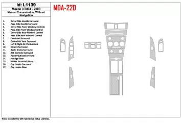 Mazda Mazda3 2004-2009 Manual Gear Box, Without NAVI BD innenausstattung armaturendekor cockpit dekor