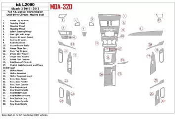 Mazda Mazda3 2010-2013 Voll Satz, Manual Gear Box, two-zone climate control, Heated Seats BD innenausstattung armaturendekor coc