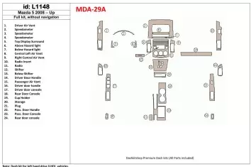 Mazda Mazda5 2008-UP Voll Satz, Without NAVI BD innenausstattung armaturendekor cockpit dekor