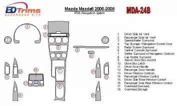 Mazda MAzda6 2006-2008 With NAVI BD innenausstattung armaturendekor cockpit dekor - 1- Cockpit Dekor Innenraum