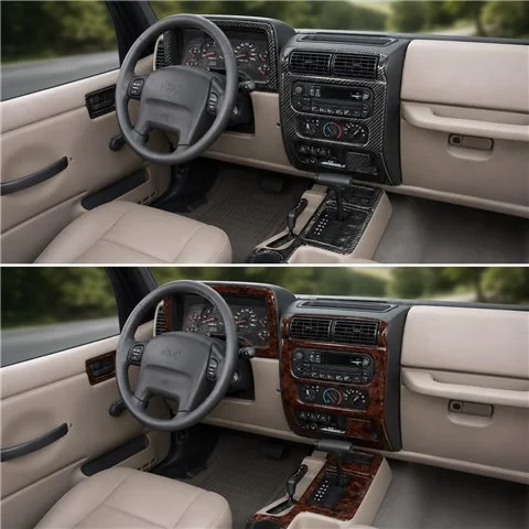 Jeep Wrangler 2003-2006 3D Cockpit Dekor Interieurleisten Set Full Set / as shown in product diagram-teilig 2