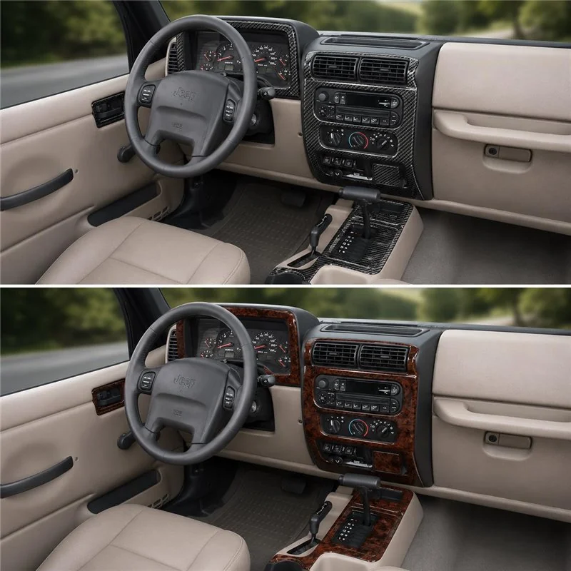 Jeep Wrangler 2003-2006 3D Cockpit Dekor Interieurleisten Set Full Set / as shown in product diagram-teilig