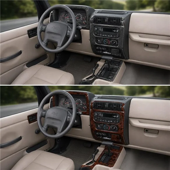 Jeep Wrangler 2003-2006 3D Cockpit Dekor Interieurleisten Set Full Set / as shown in product diagram-teilig