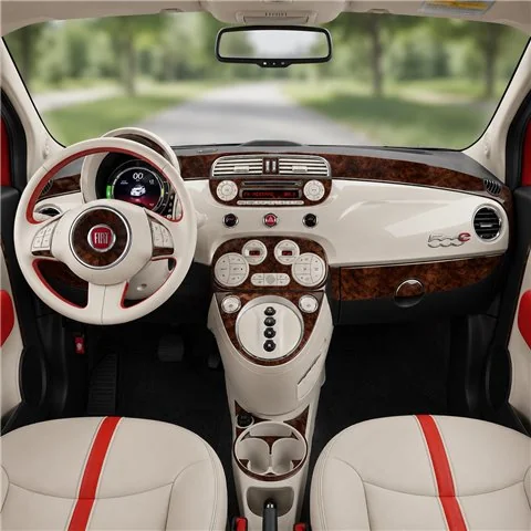 Fiat 500 2012-2015 3D Armaturenbrett-Dekor-Set, 27 Teile