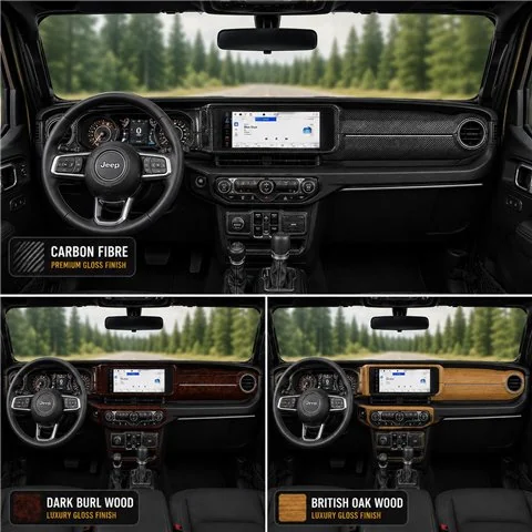 Jeep Wrangler Unlimited Rubicon 2024 3D Cockpit Dekor Interieurleisten Set 35-teilig 2