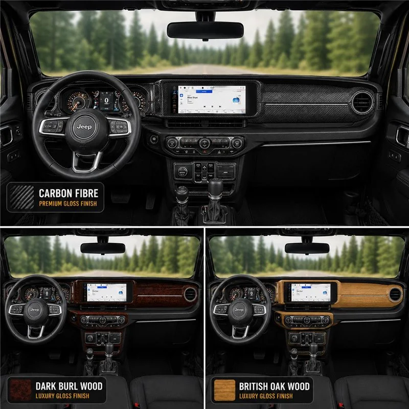 Jeep Wrangler Unlimited Rubicon 2024 3D Cockpit Dekor Interieurleisten Set 35-teilig