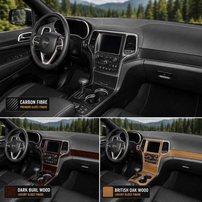 Jeep Grand Cherokee 2011-2020 3D Cockpit Dekor Interieurleisten Set 15-teilig