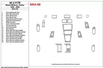 Mazda Milenia 1999-2000 Grundset, Without OEM, 19 Parts set BD innenausstattung armaturendekor cockpit dekor - 1- Cockpit Dekor 