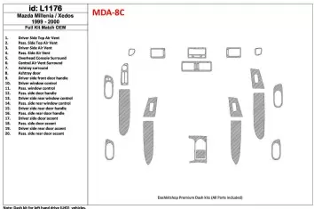 Mazda Milenia 1999-2000 Voll Satz, OEM Compliance, 20 Parts set BD innenausstattung armaturendekor cockpit dekor - 1- Cockpit De