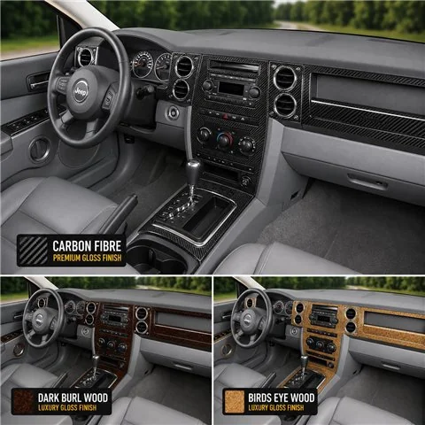 Jeep Commander 2006-2007 3D Cockpit Dekor Interieurleisten Set As shown in product diagram-teilig 2