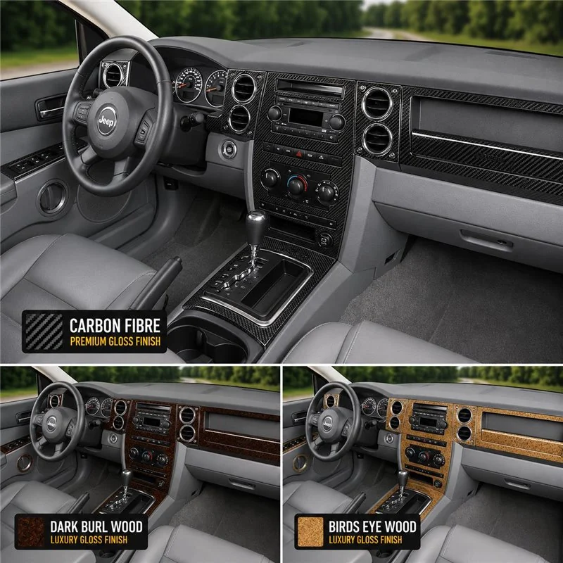 Jeep Commander 2006-2007 3D Cockpit Dekor Interieurleisten Set As shown in product diagram-teilig