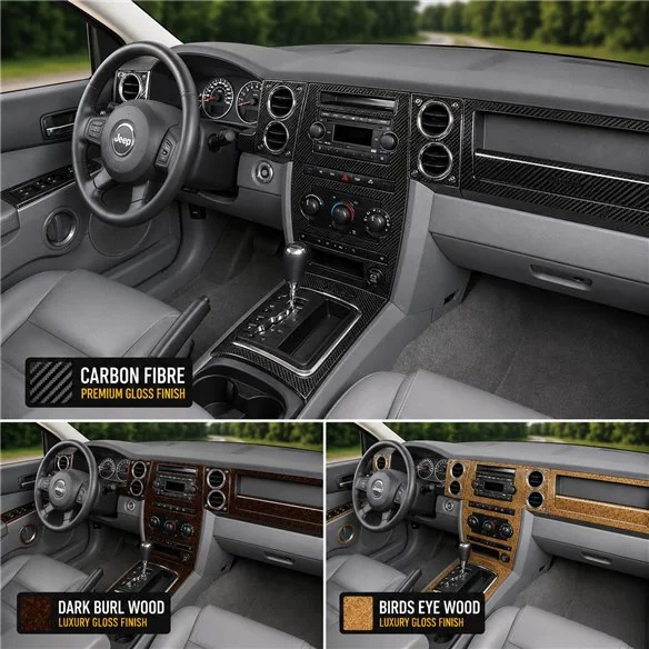 Jeep Commander 2006-2007 3D Cockpit Dekor Interieurleisten Set As shown in product diagram-teilig
