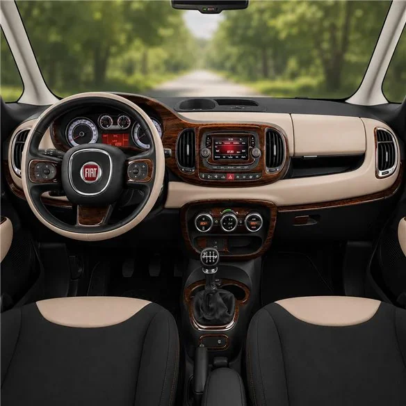 Fiat 500L 2012-2018 3D Armaturenbrett-Dekor-Set, 27 Teile