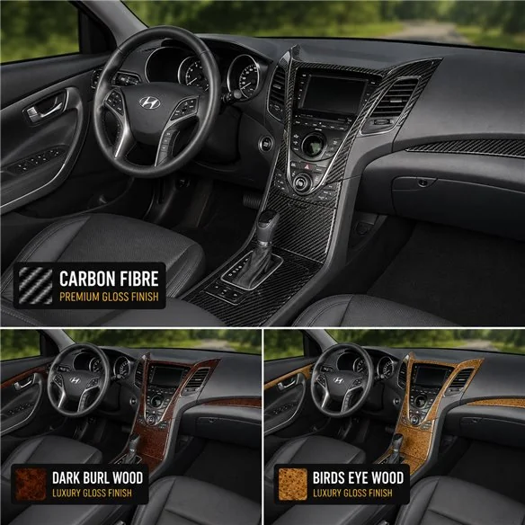 Hyundai Azera/Grandeur 2012-heute 3D Cockpit Dekor Interieurleisten Set As shown in product diagram-teilig