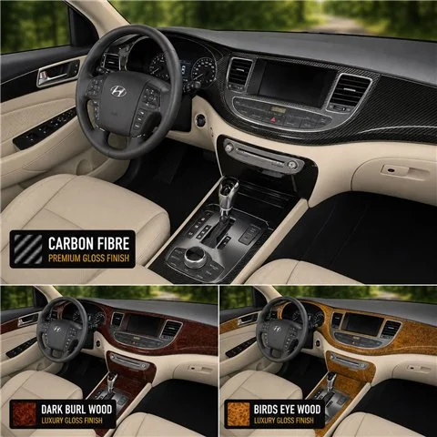 Hyundai Genesis 2009-heute 3D Cockpit Dekor Interieurleisten Set As shown in product diagram-teilig