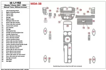 Mazda Tribute 2001-2004 Manual Gearbox , Without Armrest Console BD innenausstattung armaturendekor cockpit dekor
