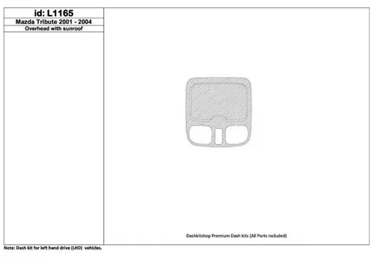 Mazda Tribute 2001-2004 Overhead Console, With Sunroof BD innenausstattung armaturendekor cockpit dekor - 1- Cockpit Dekor Innen