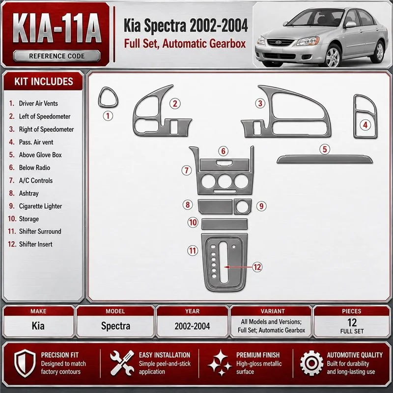 Kia Spectra 2002-2004 3D Cockpit Dekor Interieurleisten Set Full Set / as shown in product diagram-teilig