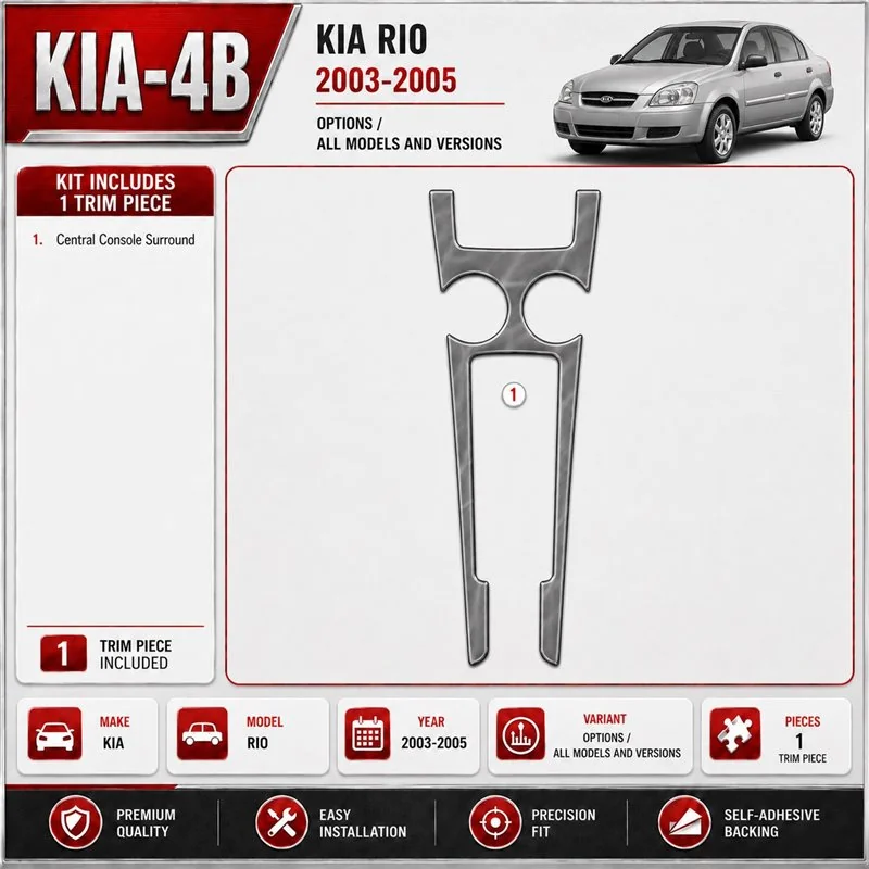 Kia Rio 2003-2005 3D Cockpit Dekor Interieurleisten Set As shown in product diagram-teilig