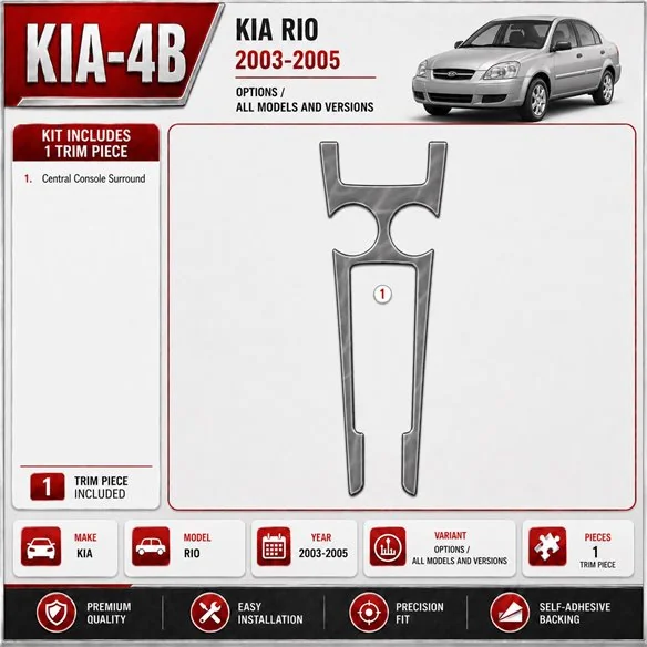 Kia Rio 2003-2005 3D Cockpit Dekor Interieurleisten Set As shown in product diagram-teilig