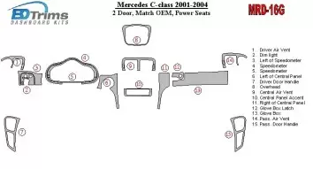 Mercedes Benz C Class 2001-2004 Grundset, 2 Doors, OEM Compliance, With Power Seats BD innenausstattung armaturendekor cockpit d