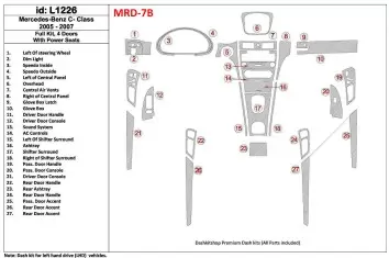 Mercedes Benz C Class 2005-2007 Voll Satz, 4 Doors Coupe, With Power Seats BD innenausstattung armaturendekor cockpit dekor
