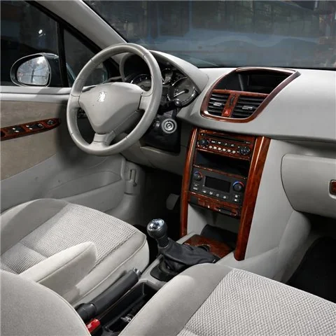 Peugeot 207 2007+ 3D Armaturenbrett-Dekor-Set, 17 Teile