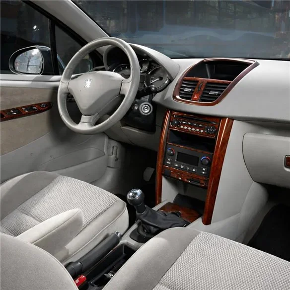 Peugeot 207 2007+ 3D Armaturenbrett-Dekor-Set, 17 Teile