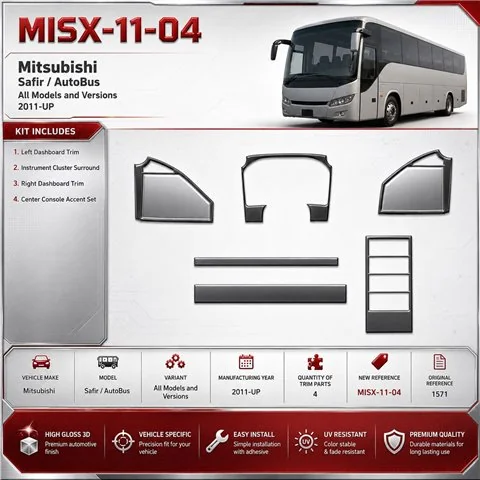 Mitsubishi Safir 2011-heute 3D Cockpit Dekor Interieurleisten Set 4-teilig
