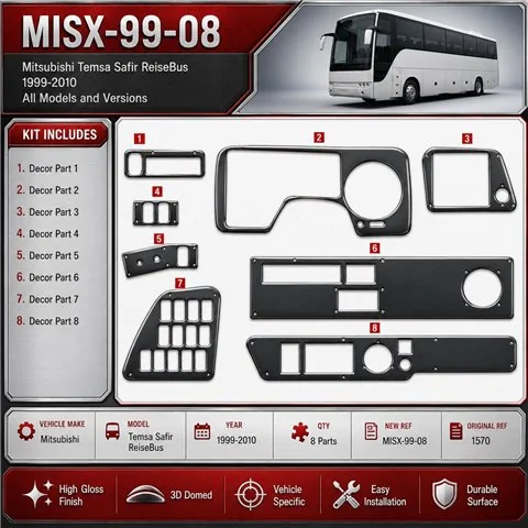 Mitsubishi Safir 1999-2010 3D Cockpit Dekor Interieurleisten Set 8-teilig