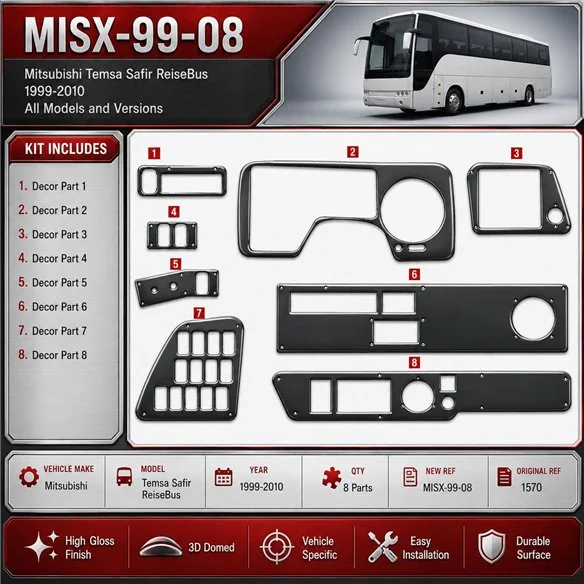 Mitsubishi Safir 1999-2010 3D Cockpit Dekor Interieurleisten Set 8-teilig
