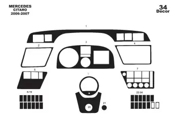 Mercedes Citaro 06-07 Mittelkonsole Armaturendekor Cockpit Dekor 34-Teilige - 1