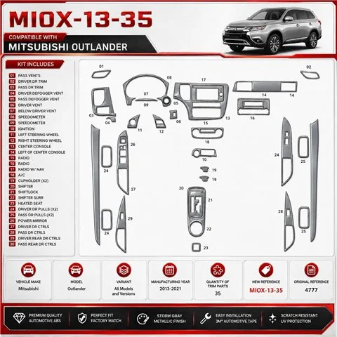Mitsubishi Outlander 2013-2021 3D Cockpit Dekor Interieurleisten Set 35-teilig