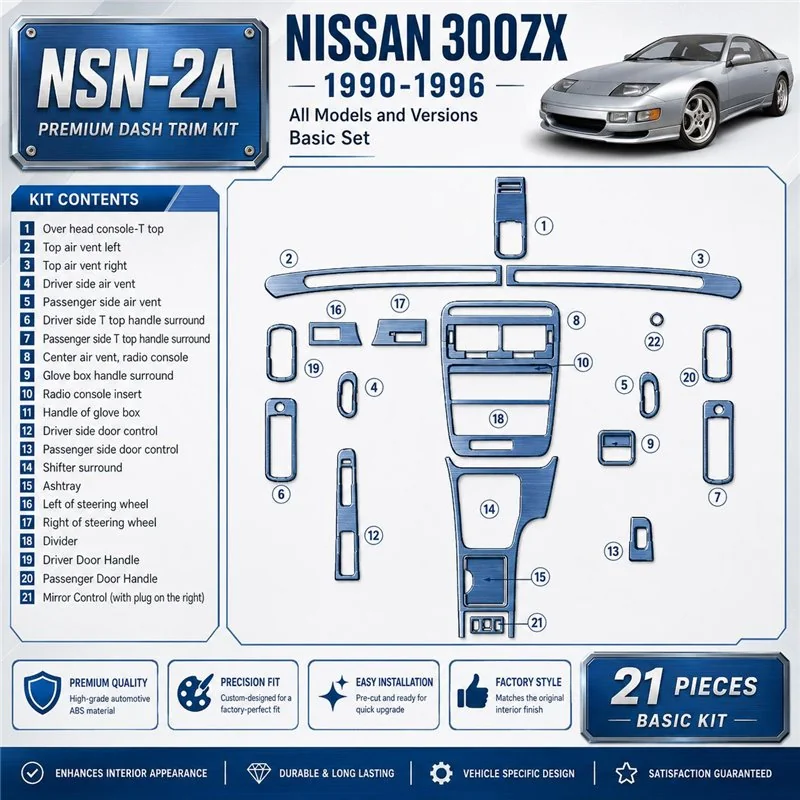 Nissan 300ZX 1990-1996 3D Cockpit Dekor Interieurleisten Set Basic Set / as shown in product diagram-teilig