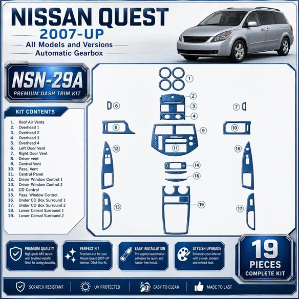 Nissan Quest 2007-heute 3D Cockpit Dekor Interieurleisten Set Full Set / as shown in product diagram-teilig