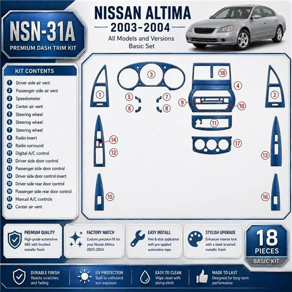 Nissan Altima 2003-2004 3D Cockpit Dekor Interieurleisten Set Basic Set / as shown in product diagram-teilig