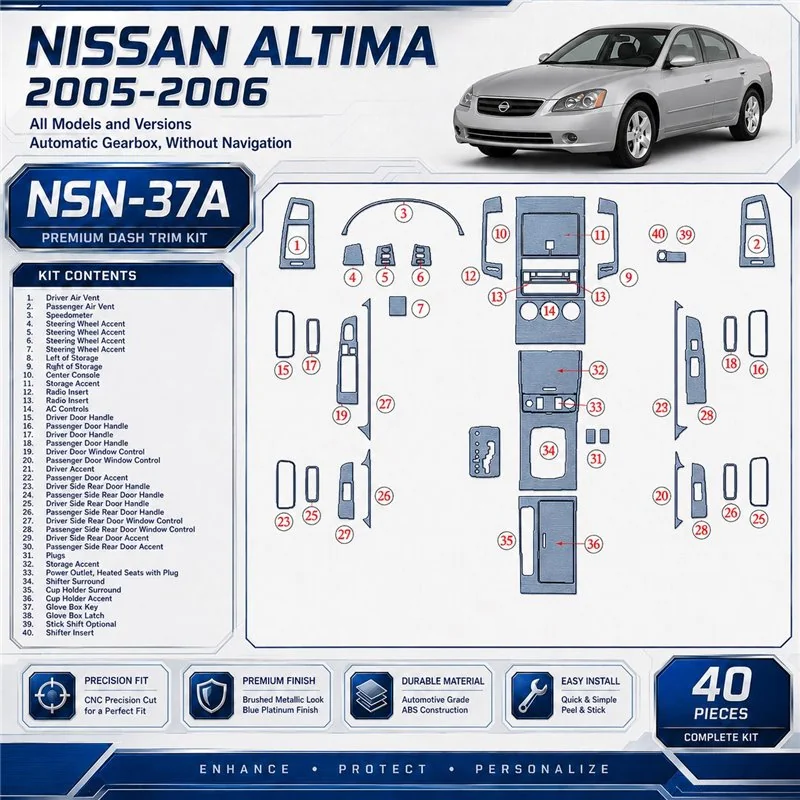 Nissan Altima 2005-2006 3D Cockpit Dekor Interieurleisten Set Full Set / as shown in product diagram-teilig
