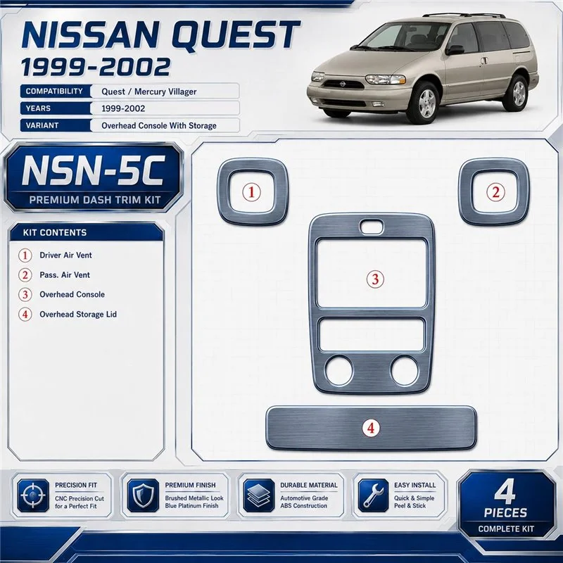 Nissan Quest 1999-2002 3D Cockpit Dekor Interieurleisten Set 4-teilig